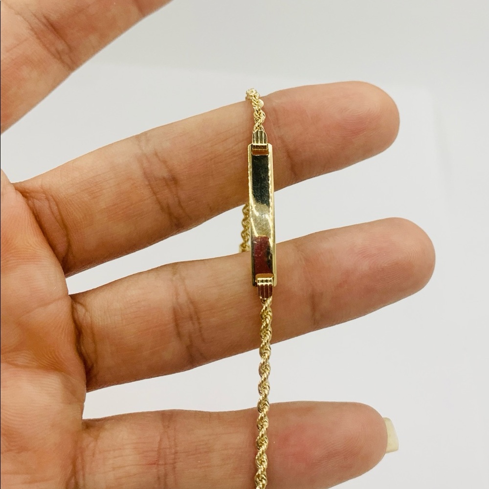 10K Gold Baby ID Bracelet Rope Chain 5.5” Newborn toddler Infant Bracelet Gold